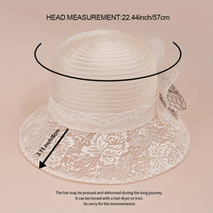 French Style Hat Summer Lace Mesh Bucket Hat Men's And Women's Retro Top Hat