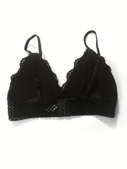 3pcs Floral Lace Wireless Bras Comfy & Breathable Bra Women's Lingerie