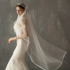 Retro Lace Bridal Veil Wedding Dress Headwear