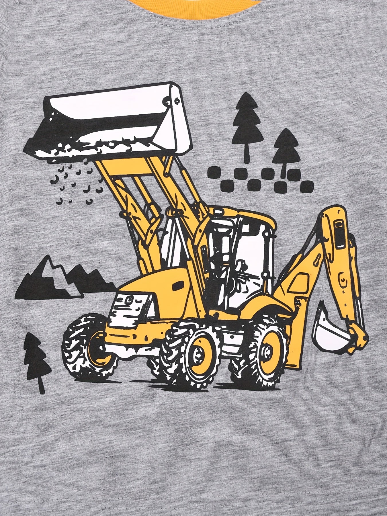 Boys Excavator Outfit Shorts & T shirt Short Sleeves Crew Neck Casual Summer Kid
