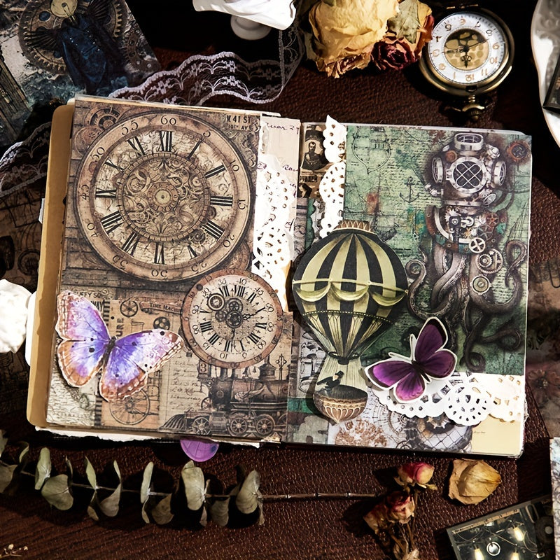30 Pcs Vintage Scrapbook Paper Book for DIY Scrapbooking & Journaling