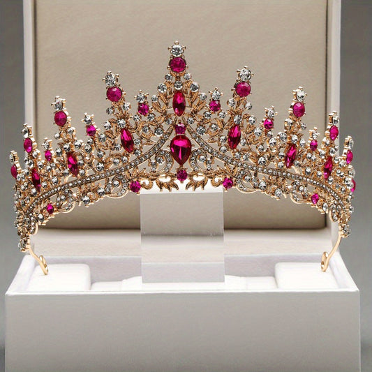 Rhinestone Headband Alloy Crown Wedding Prom