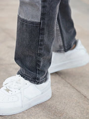 Men's Slim Patchwork Denim Pants for Spring