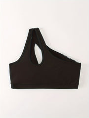 Snake Print Quick Drying One Shoulder Sports Bra