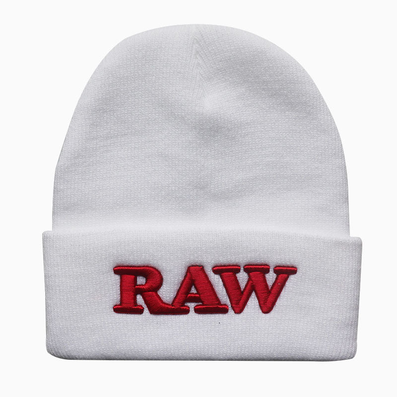 Embroidered Letter RAW Knit Hat Street Hip Hop Warm Wool Hat Men
