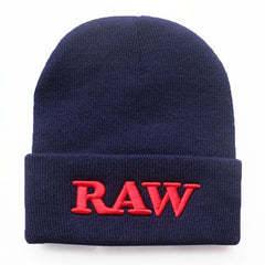 Embroidered Letter RAW Knit Hat Street Hip Hop Warm Wool Hat Men