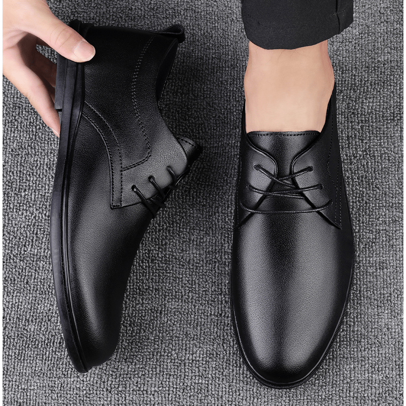 Men's Pointed Toe Oxford Derby Lace Up Dress Shoes for Wedding