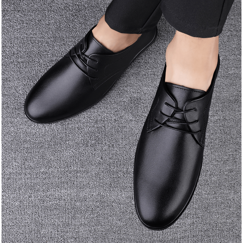 Men's Pointed Toe Oxford Derby Lace Up Dress Shoes for Wedding