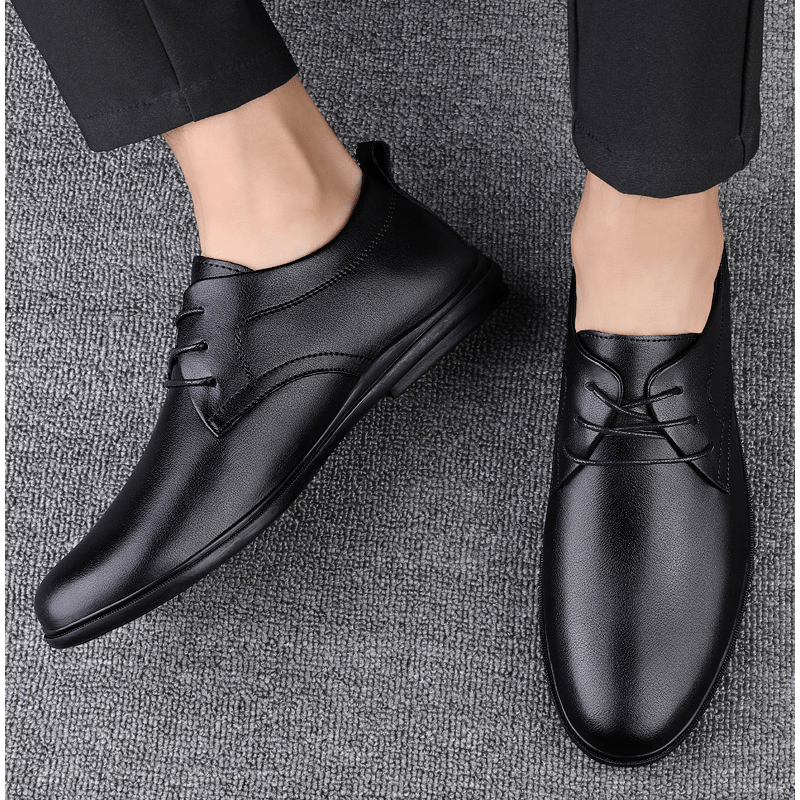 Men's Pointed Toe Oxford Derby Lace Up Dress Shoes for Wedding