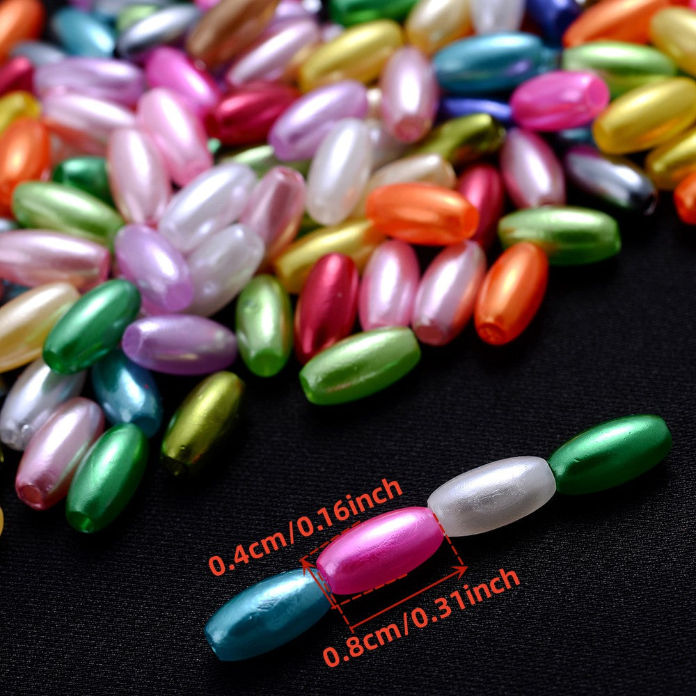 100pcs Oval Spacer Beads Acrylic Jewelry DIY Making Supplies