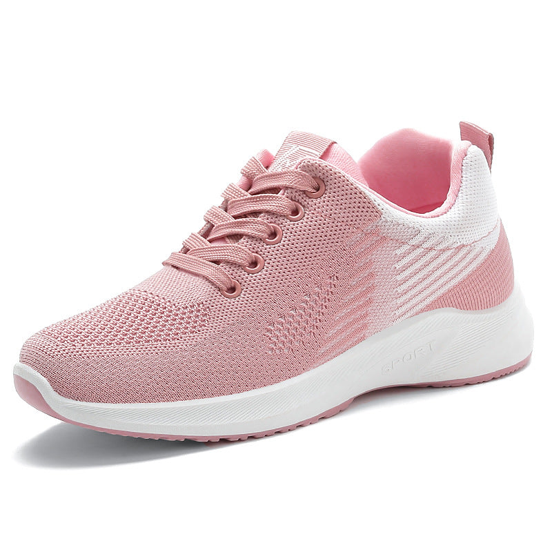 Women's Lace Up Knitted Sports Sneakers - Running & Work
