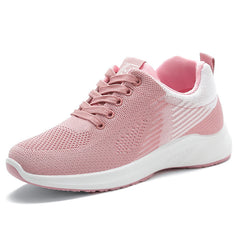 Women's Lace Up Knitted Sports Sneakers - Running & Work