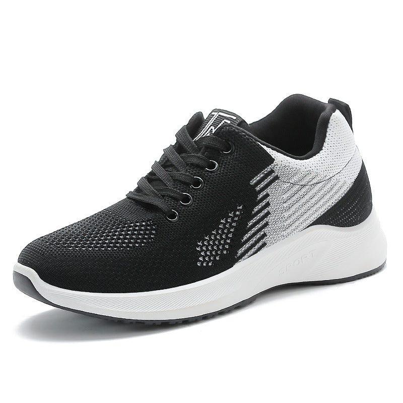 Women's Lace Up Knitted Sports Sneakers - Running & Work