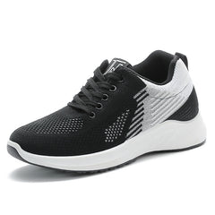 Women's Lace Up Knitted Sports Sneakers - Running & Work
