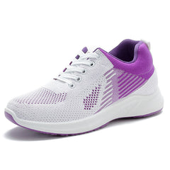 Women's Lace Up Knitted Sports Sneakers - Running & Work