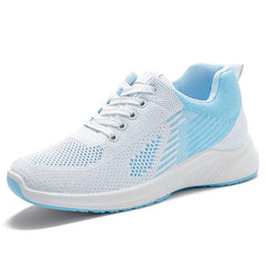 Women's Lace Up Knitted Sports Sneakers - Running & Work