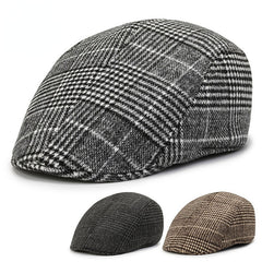 Middle Aged & Elderly Men's Peaked Cap Woolen Warm Dad Hat