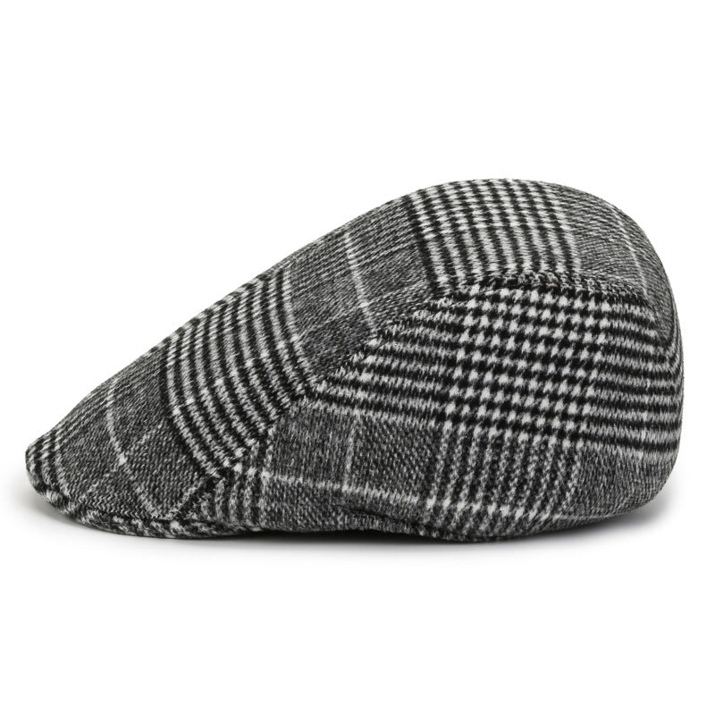 Middle Aged & Elderly Men's Peaked Cap Woolen Warm Dad Hat