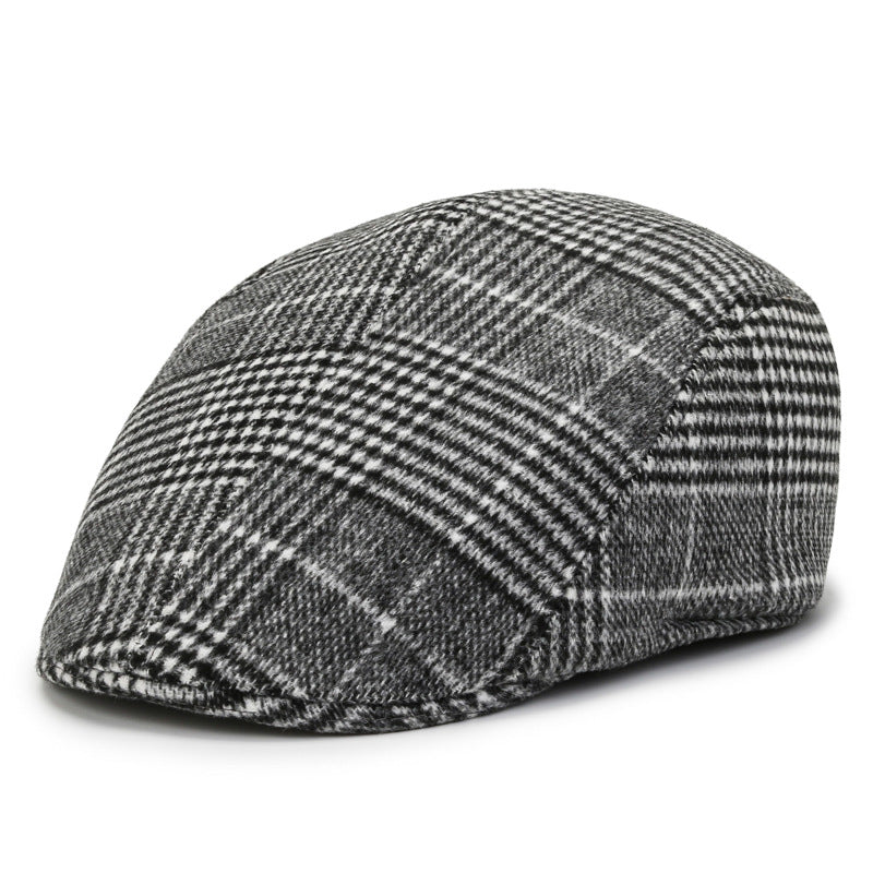 Middle Aged & Elderly Men's Peaked Cap Woolen Warm Dad Hat