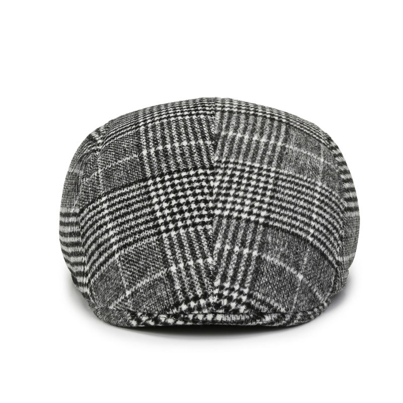 Middle Aged & Elderly Men's Peaked Cap Woolen Warm Dad Hat