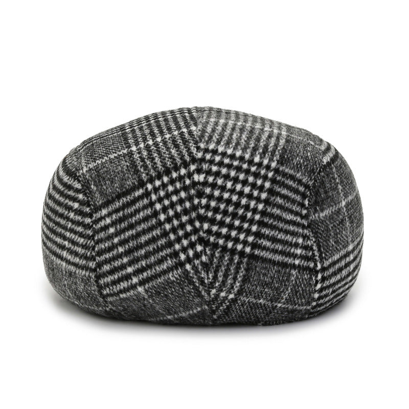 Middle Aged & Elderly Men's Peaked Cap Woolen Warm Dad Hat