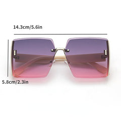 Women Gradient Square Sunglasses Oversized Beach Sunscreen Glasses