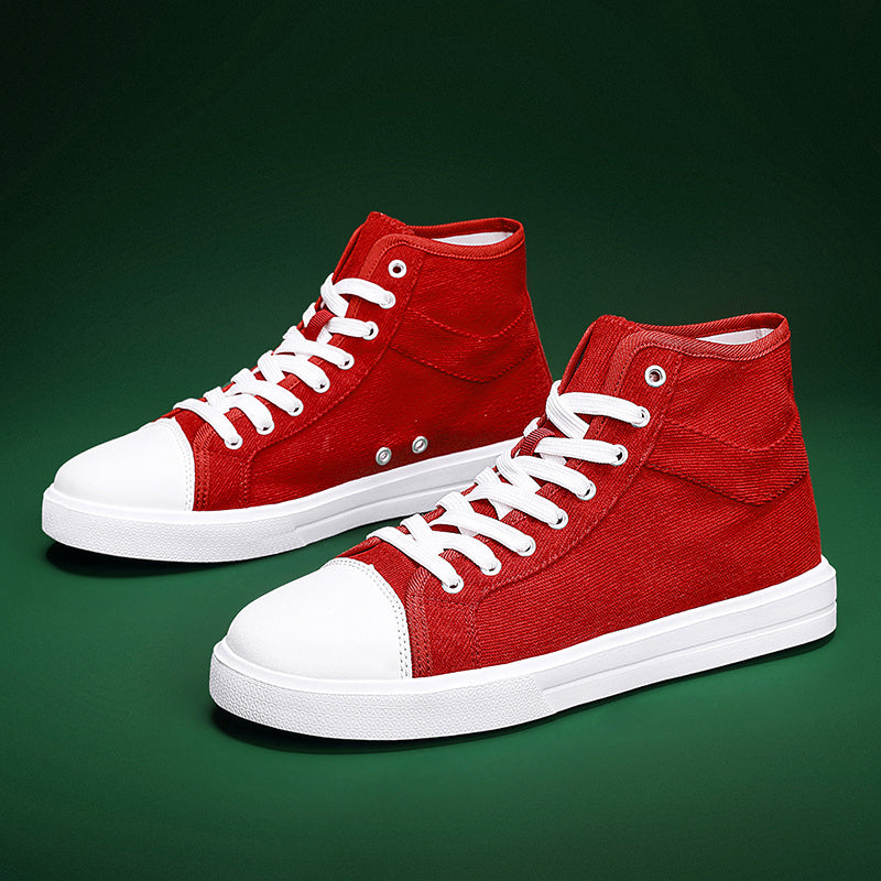 Men's High Top Canvas Walking Sneakers Lightweight Breathable Shoes