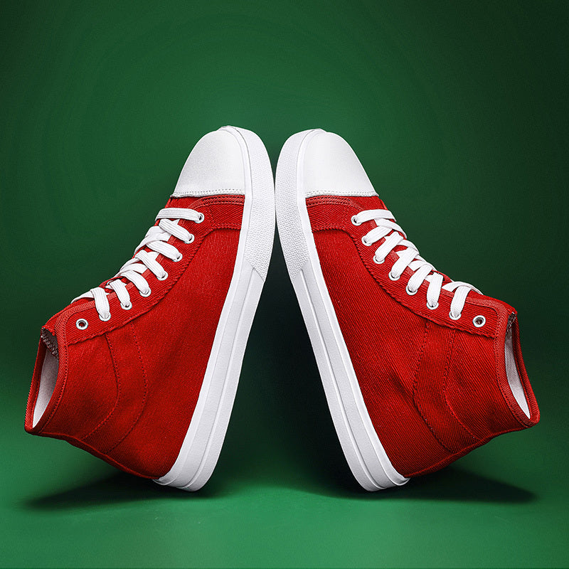 Men's High Top Canvas Walking Sneakers Lightweight Breathable Shoes