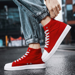 Men's High Top Canvas Walking Sneakers Lightweight Breathable Shoes