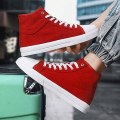 Men's High Top Canvas Walking Sneakers Lightweight Breathable Shoes