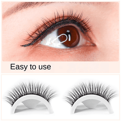 2 Pairs Reusable Self Adhesive Natural Fluffy False Lashes