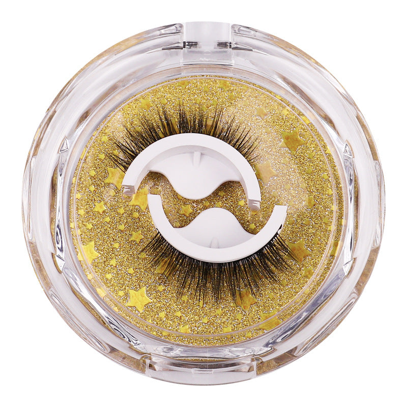 2 Pairs Reusable Self Adhesive Natural Fluffy False Lashes