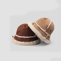 Plush Winter Bucket Hat for Women