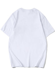 Nice Button Out Of Order Letter Print Short Sleeved Graphic T shirts