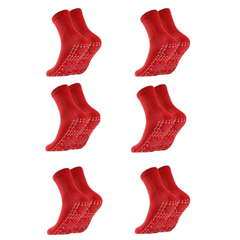 6 Pairs Self-Heating Mid Tube Socks Non-Slip Thermal Crew Socks