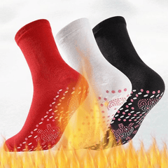 6 Pairs Self-Heating Mid Tube Socks Non-Slip Thermal Crew Socks
