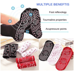 6 Pairs Self-Heating Mid Tube Socks Non-Slip Thermal Crew Socks