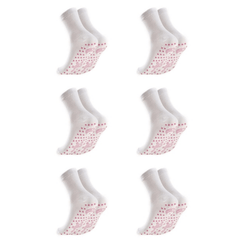 6 Pairs Self-Heating Mid Tube Socks Non-Slip Thermal Crew Socks