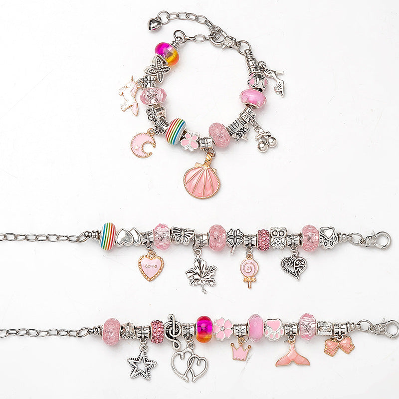 63pcs Jewelry Bracelet Making Kit Beads Charms Necklace DIY Craft