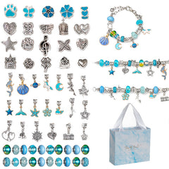 63pcs Jewelry Bracelet Making Kit Beads Charms Necklace DIY Craft