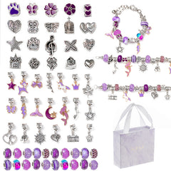 63pcs Jewelry Bracelet Making Kit Beads Charms Necklace DIY Craft