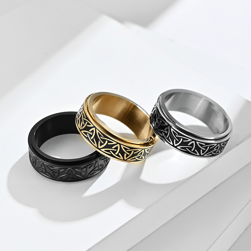 Men's Stainless Steel Triangle Knot Ring