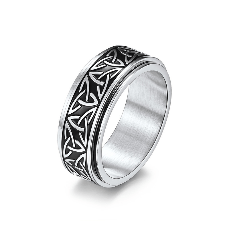 Men's Stainless Steel Triangle Knot Ring
