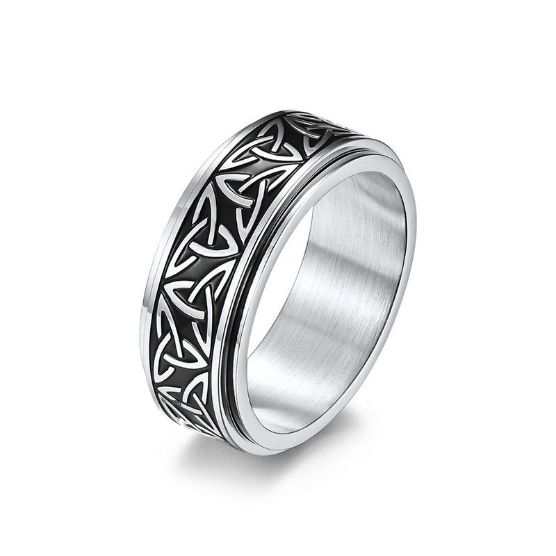 Men's Stainless Steel Triangle Knot Ring