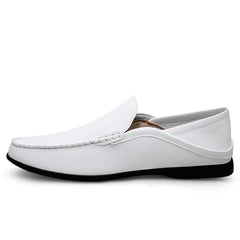 Men's Solid Loafer Shoes Lightweight Slip On Flat Moccasin