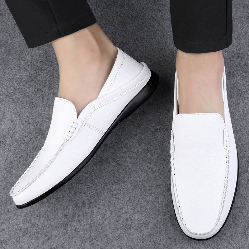 Men's Solid Loafer Shoes Lightweight Slip On Flat Moccasin