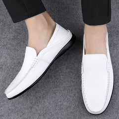 Men's Solid Loafer Shoes Lightweight Slip On Flat Moccasin