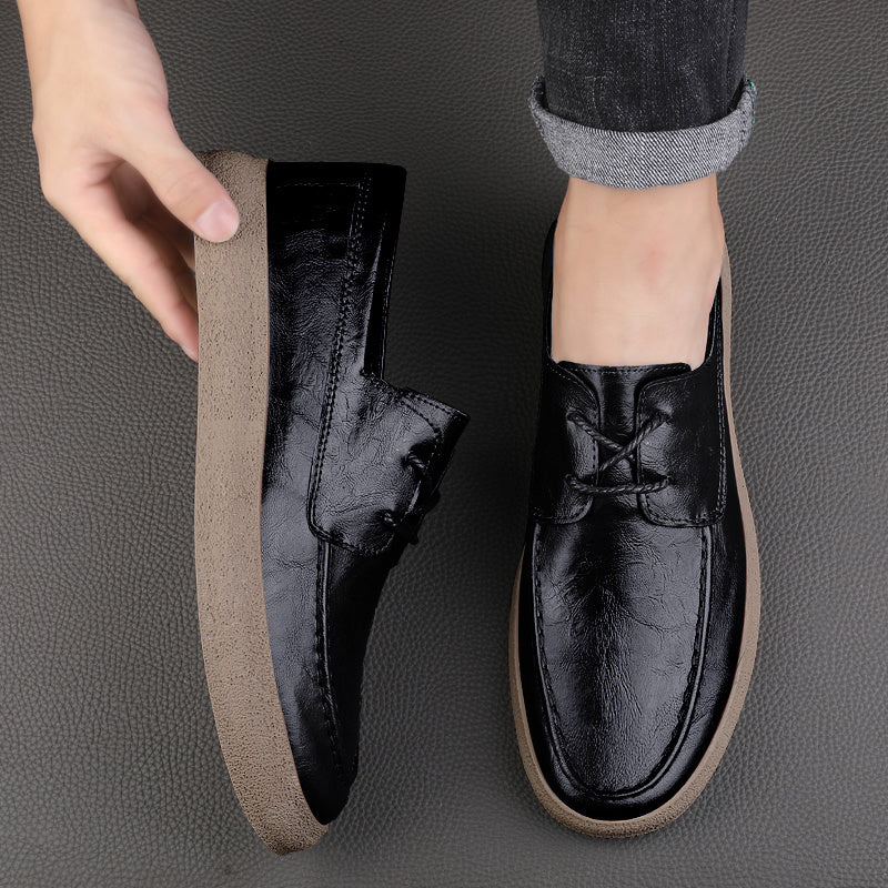 Men's Leather Loafer Shoes Lightweight Slip On Dress Shoes