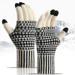 Men's Touch Screen Winter Fleece Gloves Anti Cold Warm Wool Knit