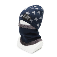 Winter Scarf Beanies Hat Set Fleece Lined Neck Warmer Knitted Hats